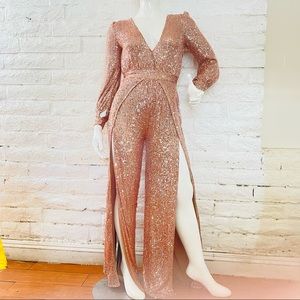 Fashion nova jumper sequin open legs size M new